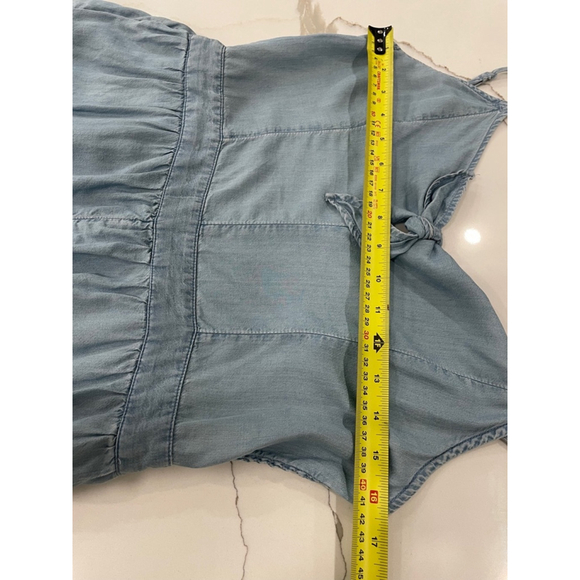 Aerie Knot Romper Blue Denim Chambray Womens Size L Beachy Coastal Resort - Picture 10 of 11